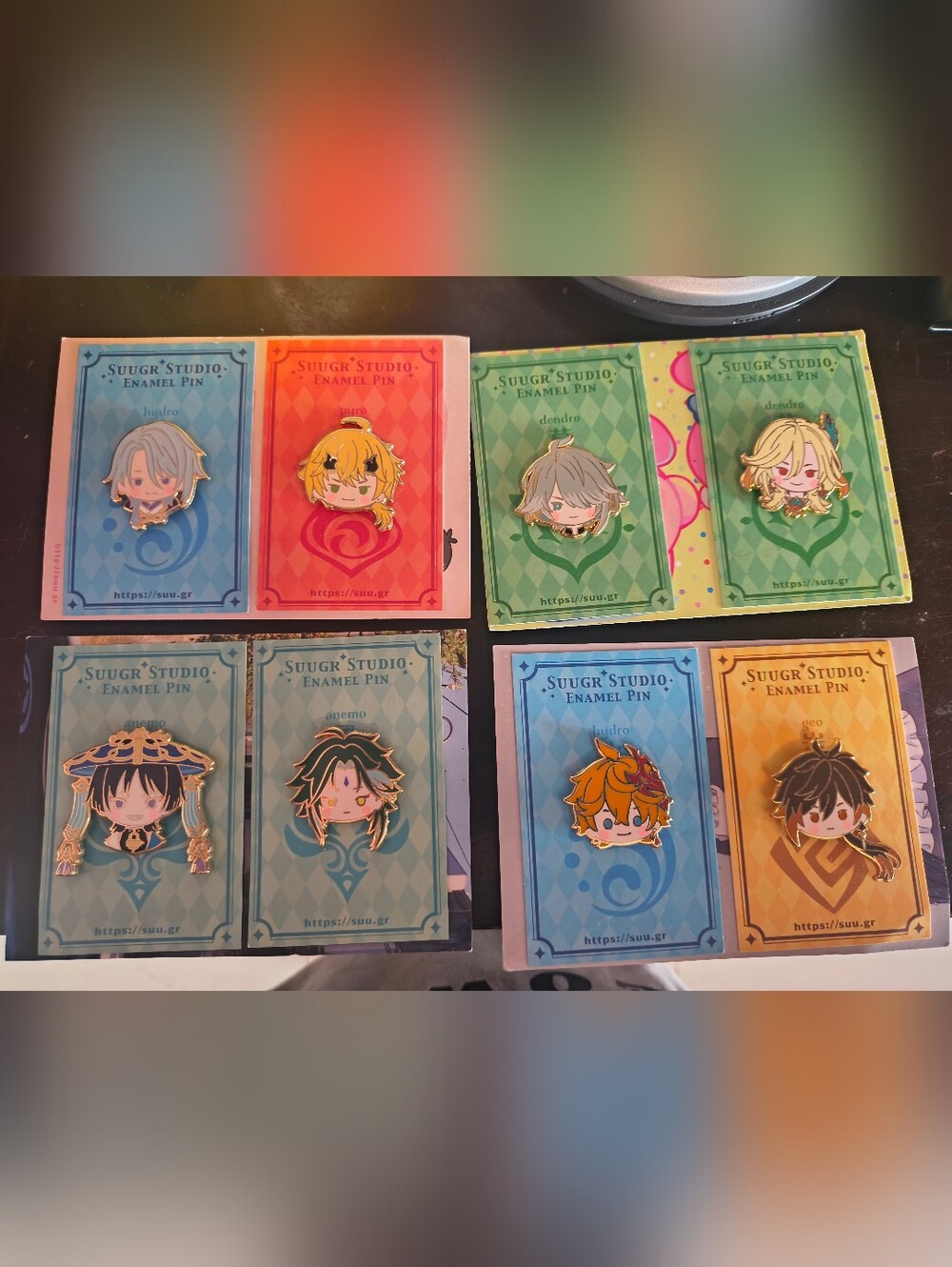 Set of 8 Genshin Impact Characters Enamel Pins
